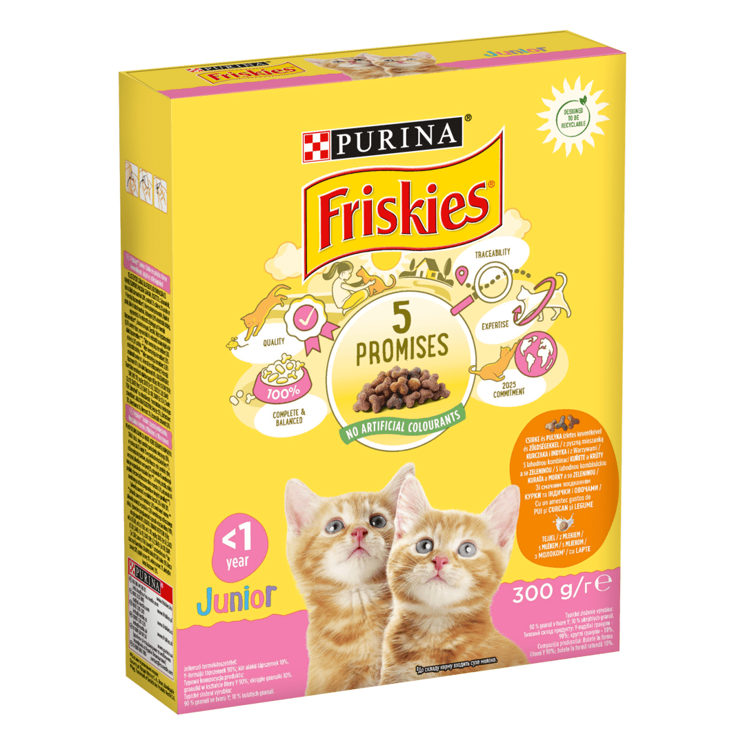 Friskies Junior z kurczakiem, mlekiem i warzywami | PURINA